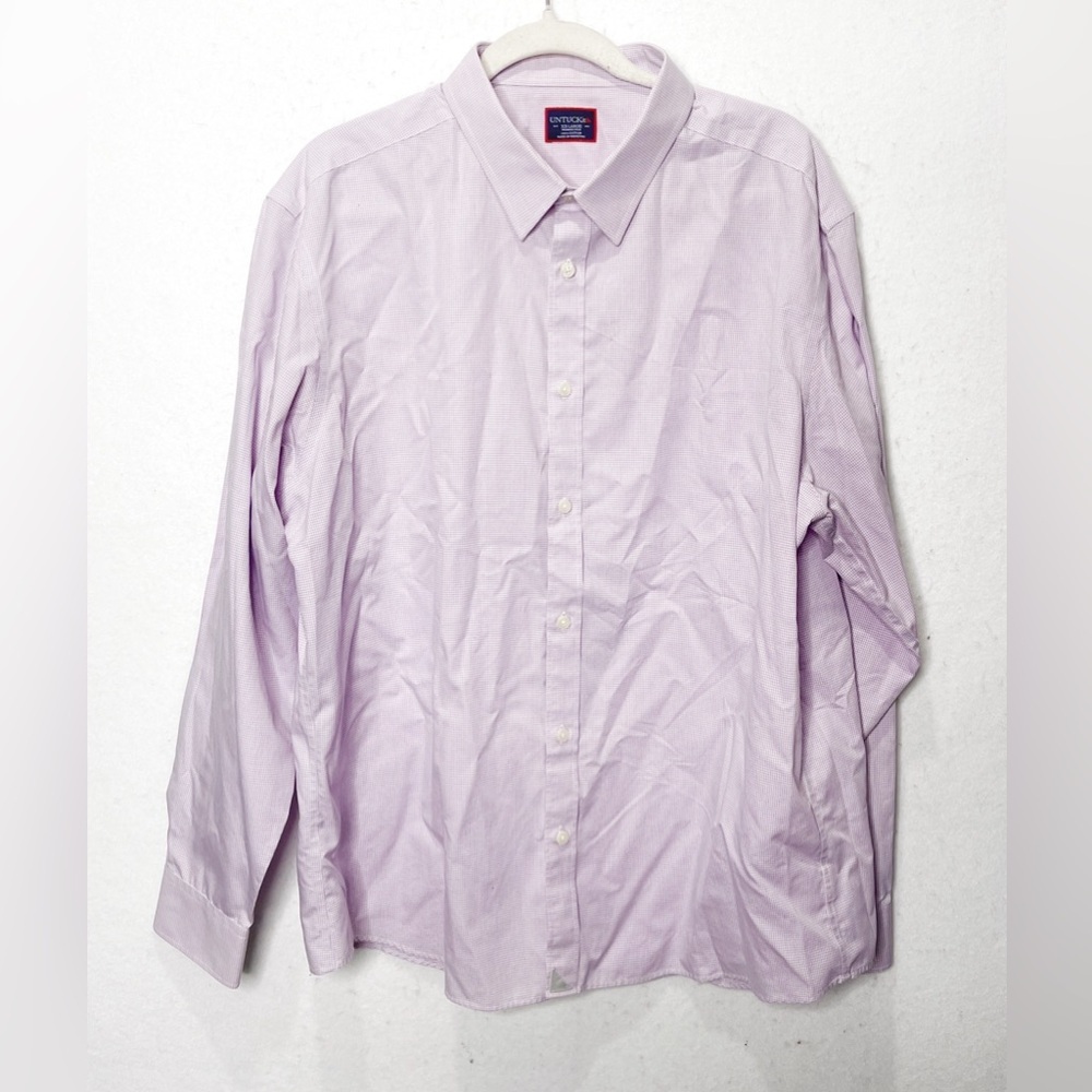 UNTUCKit Wrinkle Free Multi Color Plaid Button Down Long Sleeve Shirt Pink XXL